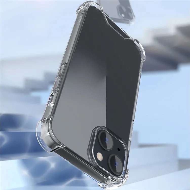 Para iPhone 15 Cuatro Esquinas Transparentes Resistentes a Caídas Funda de Teléfono de Marco de TPU + Cubierta Trasera de Acrílico