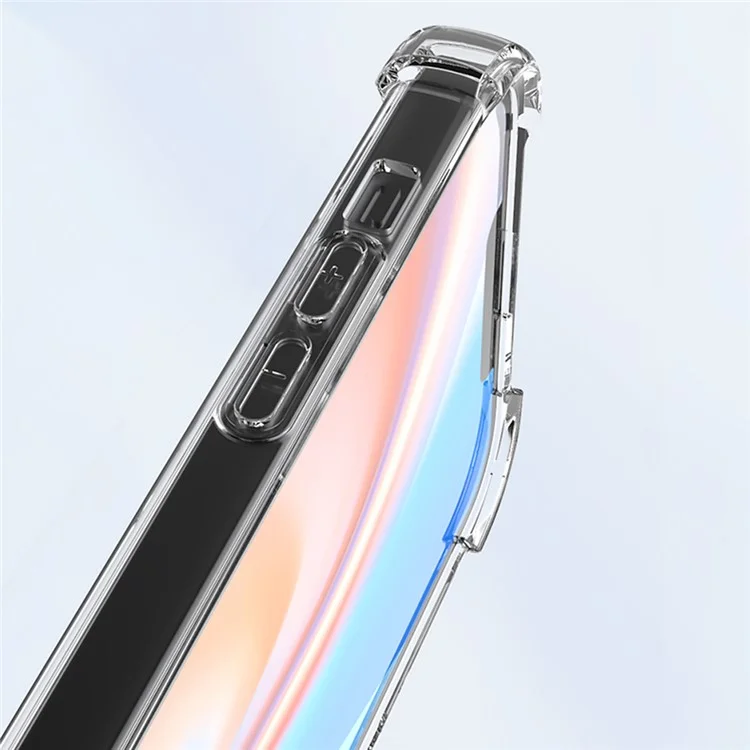 Para iPhone 15 Cuatro Esquinas Transparentes Resistentes a Caídas Funda de Teléfono de Marco de TPU + Cubierta Trasera de Acrílico