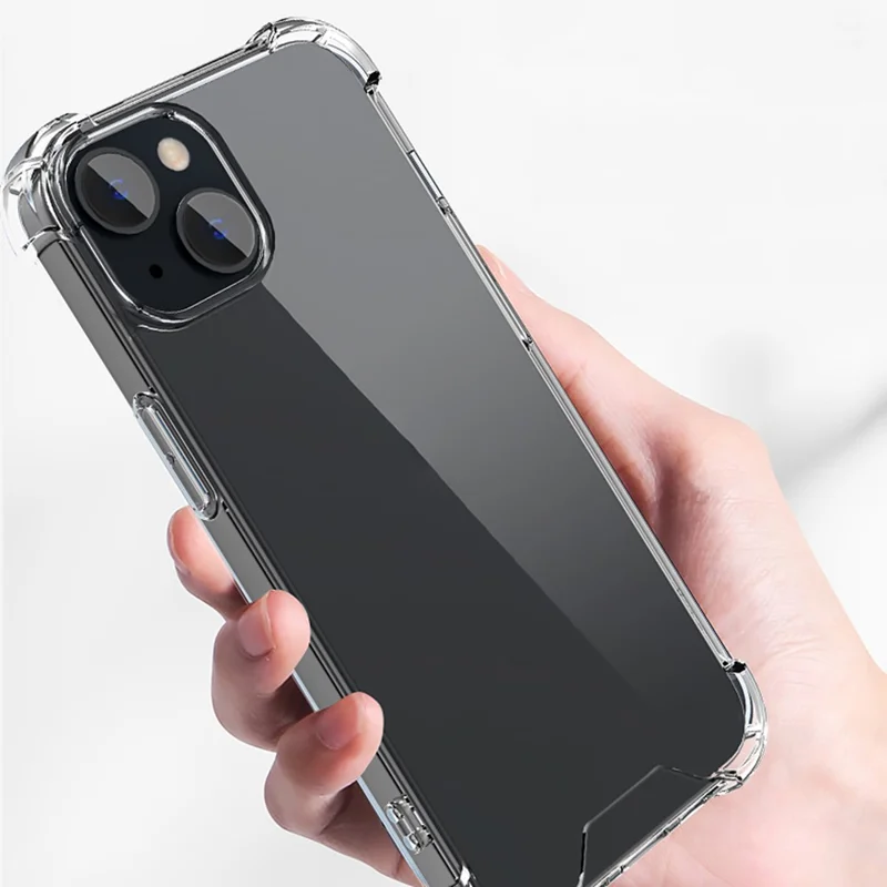 For iPhone 15 Plus Clear Four Corner Fall Protection TPU Frame + Acrylic Back Cover Phone Case
