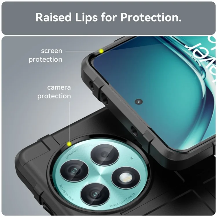 For OnePlus Ace 2 Pro 5G Square Grid Texture TPU Case Mobile Phone Protective Cover - Black