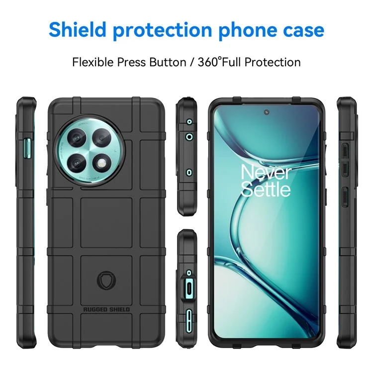For OnePlus Ace 2 Pro 5G Square Grid Texture TPU Case Mobile Phone Protective Cover - Black