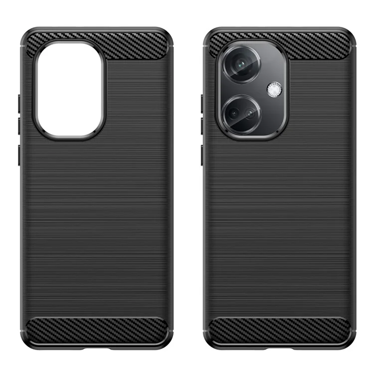Для OnePlus Nord CE3 5G Противоударный чехол для телефона Карбоновая текстура Мягкий TPU Матовая крышка - Черный