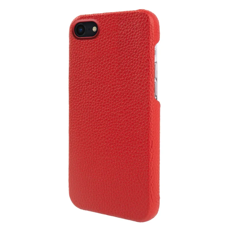 Pour iPhone 7 / 8 / SE (2020) / SE (2022) Incomplete Cover Genuine Cow Leather+PC Shell Litchi Texture Magnetic Phone Case - Rouge