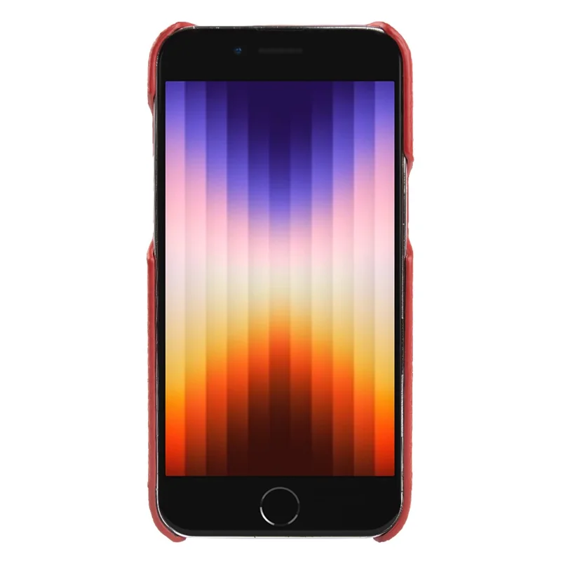 Pour iPhone 7 / 8 / SE (2020) / SE (2022) Incomplete Cover Genuine Cow Leather+PC Shell Litchi Texture Magnetic Phone Case - Rouge