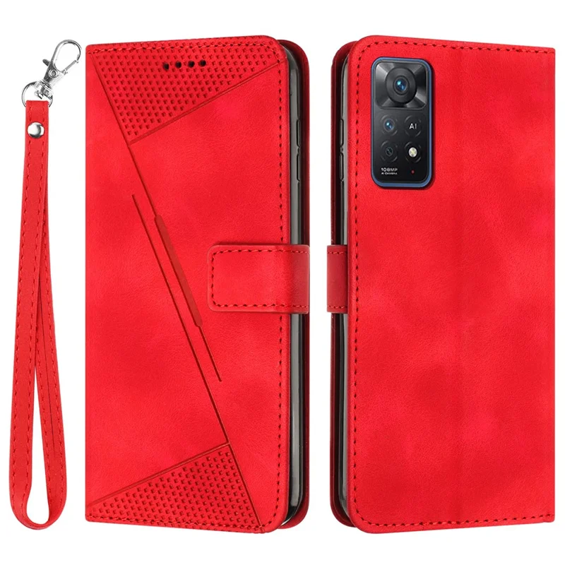 Leather Case for Xiaomi Redmi Note 12 Pro 4G / Note 11 Pro 4G (MediaTek) / Note 11 Pro 5G (Qualcomm) / Note 11 Pro+ 5G Stand Wallet Phone Cover - Red