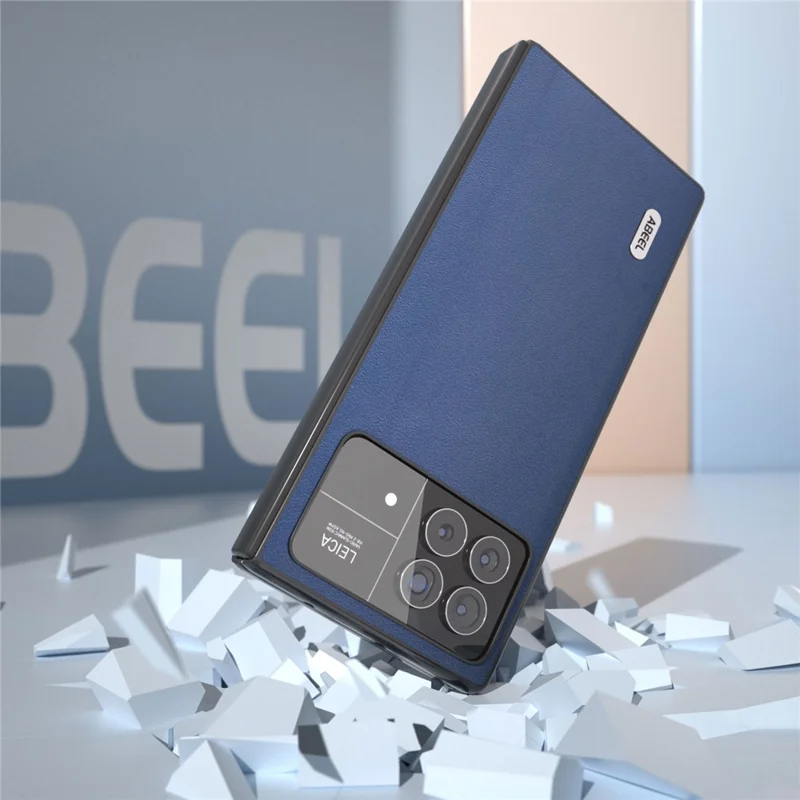 ABEEL For Xiaomi Mix Fold 3 5G Genuine Cow Leather + PC Phone Case Nappa Texture Folding Shockproof Cover - Blue