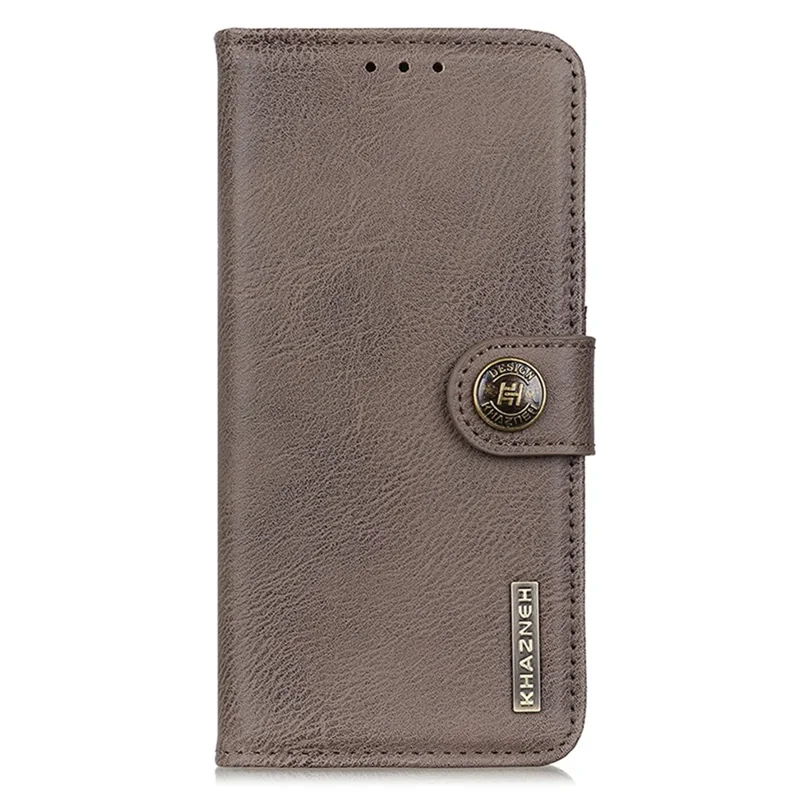 KHAZNEH Para Motorola Moto G14 4G Capa de Telefone de Couro PU Textura de Couro - Cáqui