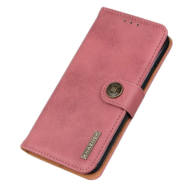 KHAZNEH für Motorola Moto G14 4G PU-Ledertelefonabdeckung, Rindslederstruktur, Standfunktion, Brieftasche - Pink
