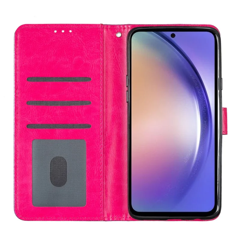 For Samsung Galaxy A32 5G / M32 5G PU Leather Wallet Stand Case Glittery Anti-drop Phone Cover - Rose