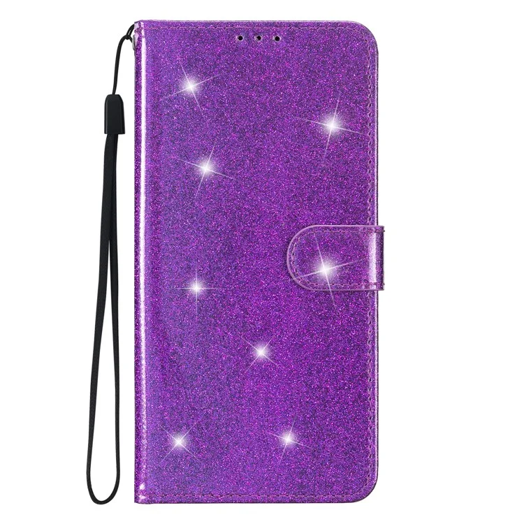 Custodia per telefono in pelle PU glitterata per Xiaomi 13, antiurto, portafoglio, supporto - Viola