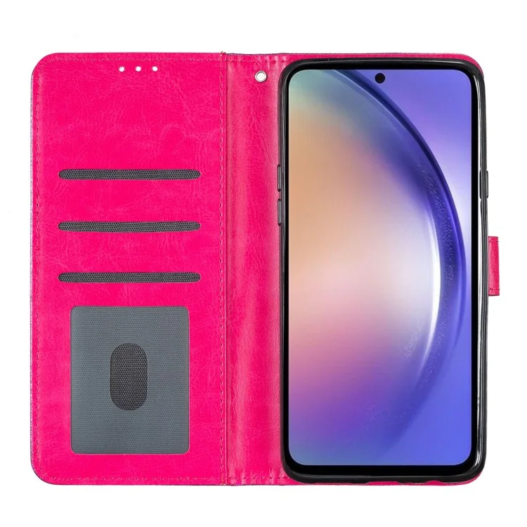 Para Google Pixel 7 5G Stylish Glittery PU Leather Phone Case Anti-shock Wallet Stand Cover - Rose