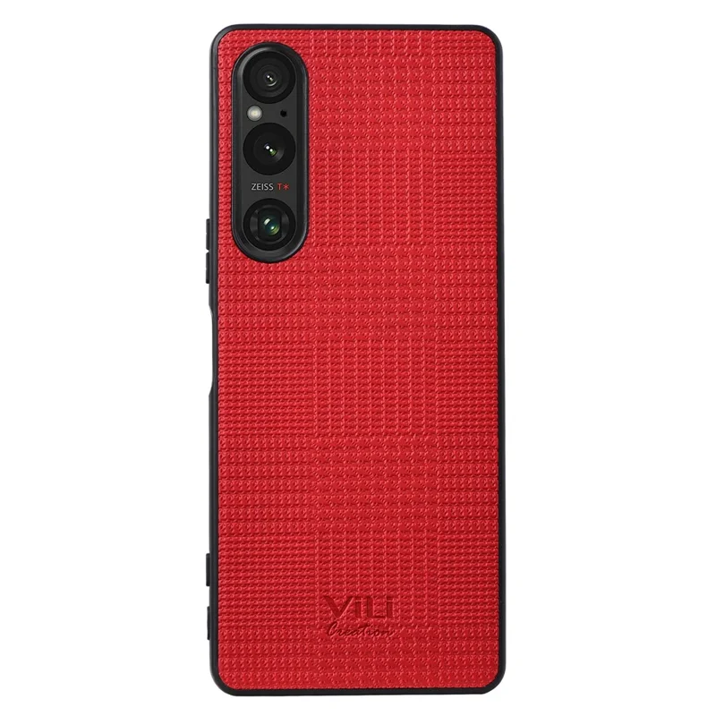 VILI TH Series for Sony Xperia 10 V Phone Case PU Leather Coated PC+TPU Phone Back Cover - Red