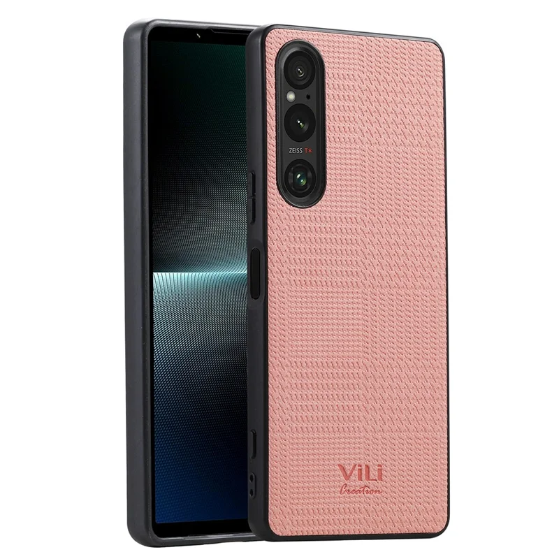 VILI TH Series for Sony Xperia 10 V Phone Case PU Leather Coated PC+TPU Phone Back Cover - Pink