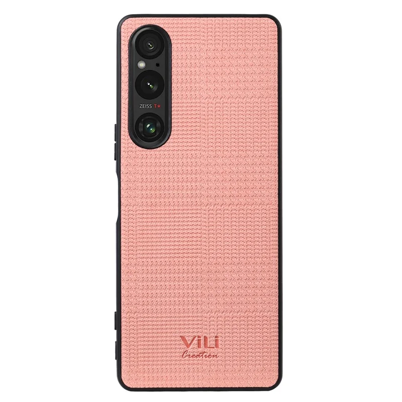 VILI TH Series for Sony Xperia 10 V Phone Case PU Leather Coated PC+TPU Phone Back Cover - Pink