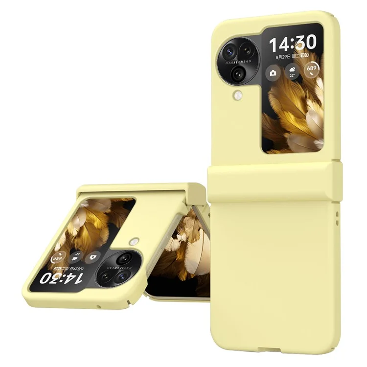 For Oppo Find N3 Flip 5G Hinge Protection Phone Case Hard PC Shock-Absorption Cover - Yellow