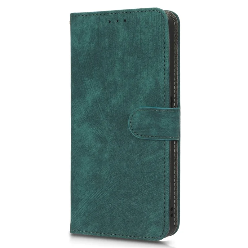For Motorola Moto G14 4G Anti-Scratch Cell Phone Case Leather Stand Cover RFID Blocking Wallet Shell with Strap - Green