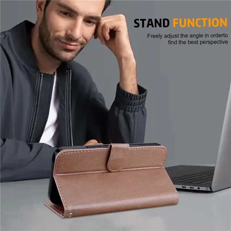 Для Xiaomi Redmi Note 12 Pro 5G / Note 12 Pro Speed 5G / Poco X5 Pro 5G Solid Color PU Leather Phone Case Wallet Stand Cover - Champagne