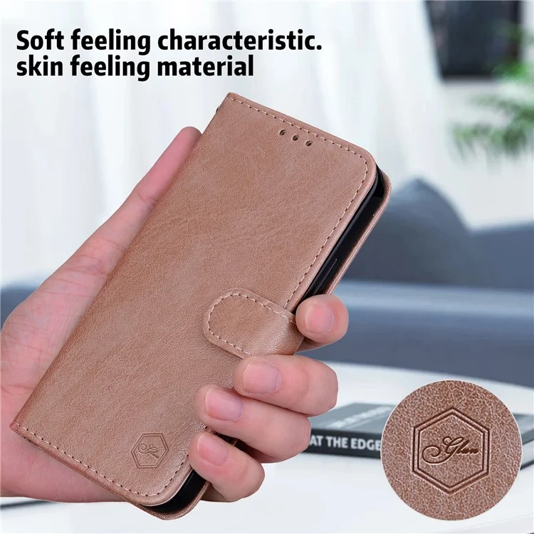 Для Xiaomi Redmi Note 12 Pro 5G / Note 12 Pro Speed 5G / Poco X5 Pro 5G Solid Color PU Leather Phone Case Wallet Stand Cover - Champagne