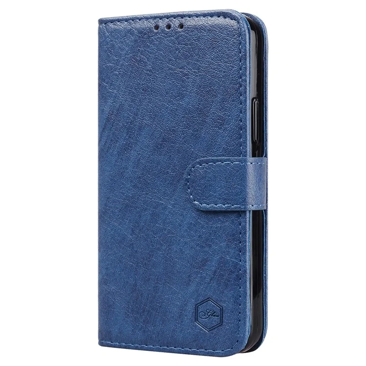 Pour Google Pixel 8 Pro Étui portefeuille en cuir PU uni Bien protégé Support pour téléphone portable - Bleu foncé