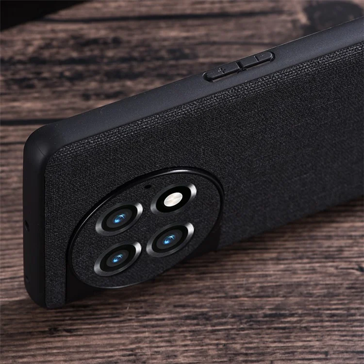 Para OnePlus Ace 2 Pro 5G Funda de teléfono de tela + PC duro, funda protectora, carcasa antiarañazos - Negro