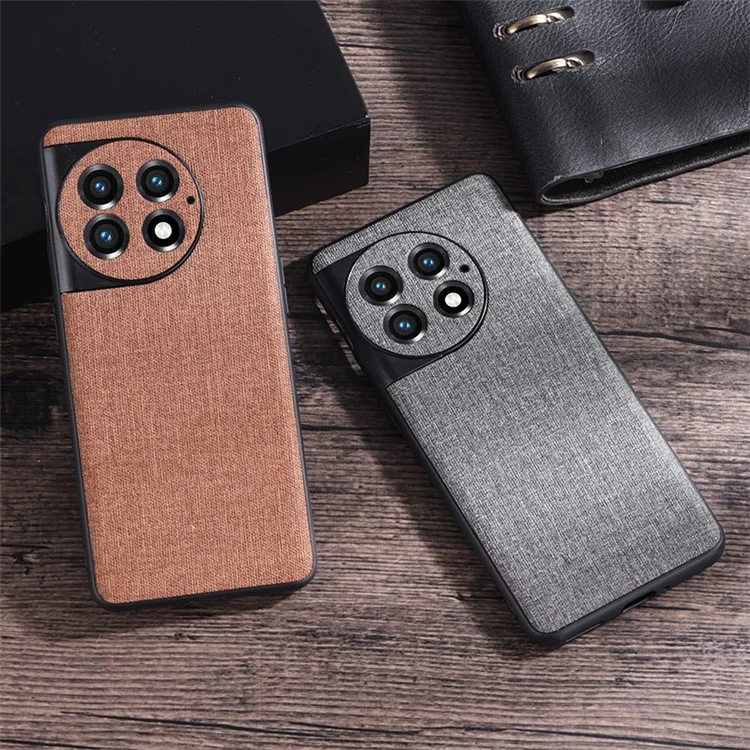 Para OnePlus Ace 2 Pro 5G Funda de teléfono de tela + PC duro, funda protectora, carcasa antiarañazos - Negro