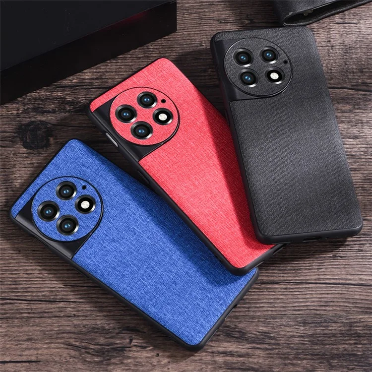 Para OnePlus Ace 2 Pro 5G Funda de teléfono de tela + PC duro, funda protectora, carcasa antiarañazos - Negro