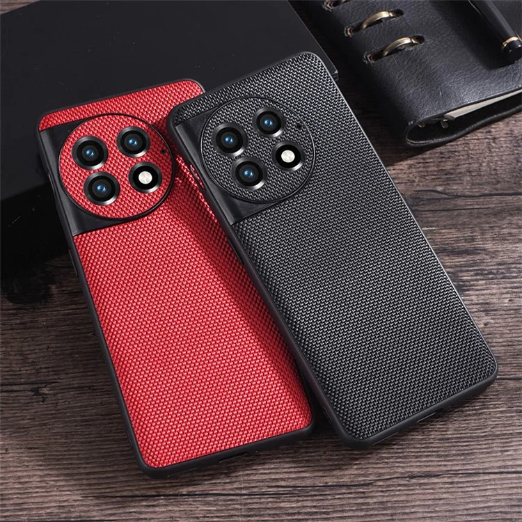 Per OnePlus Ace 2 Pro 5G Slim-Fit Custodia per telefono rivestita in nylon TPU Custodia antigraffio - Rosso