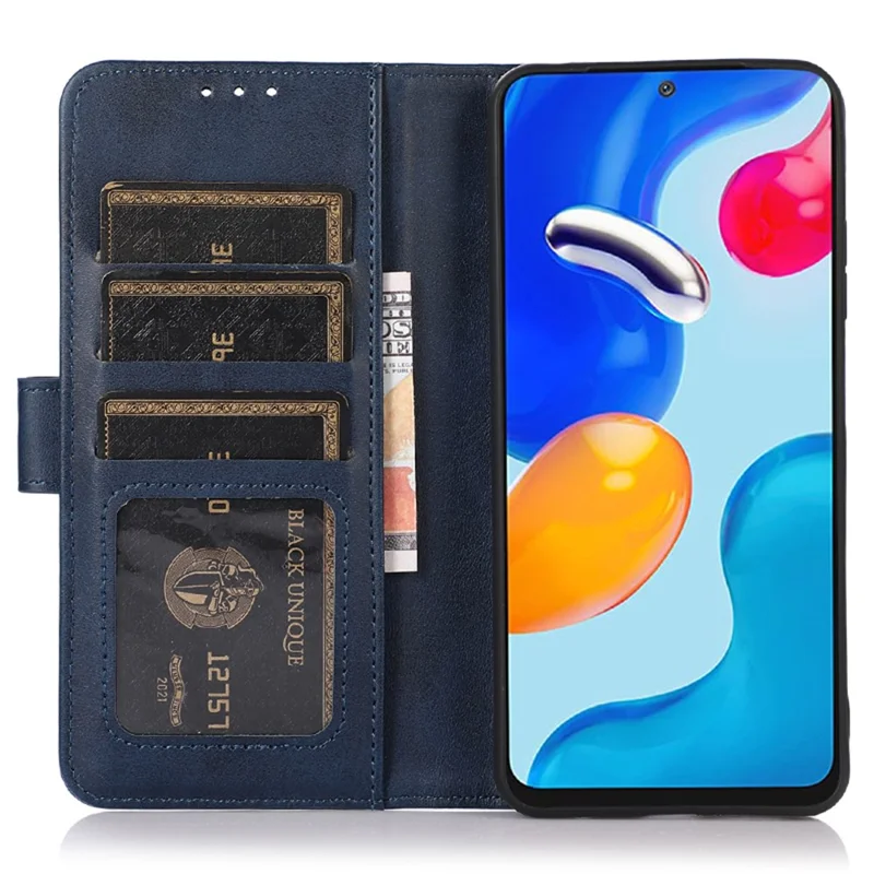 Voor OnePlus Ace 2 Pro 5G Koeienhuidstructuur Hoesje Portemonnee Stand Leather Flip Hoes - Blauw