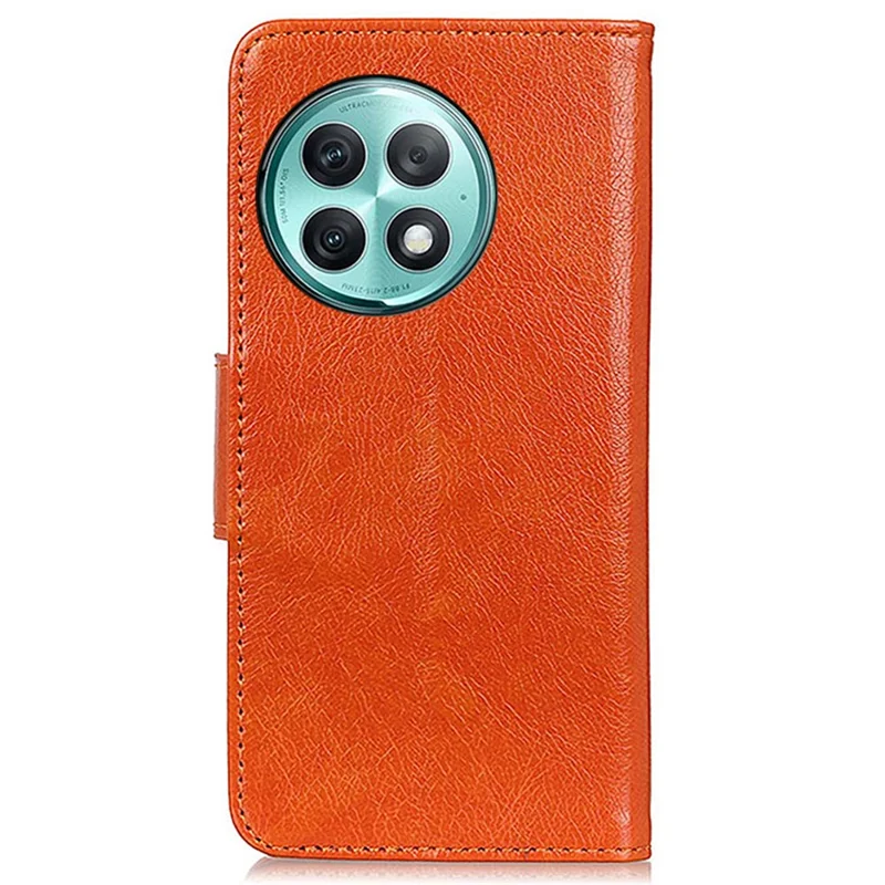 For OnePlus Ace 2 Pro 5G Phone Case Nappa Texture Phone Cover Split Leather Wallet Stand Shell - Orange