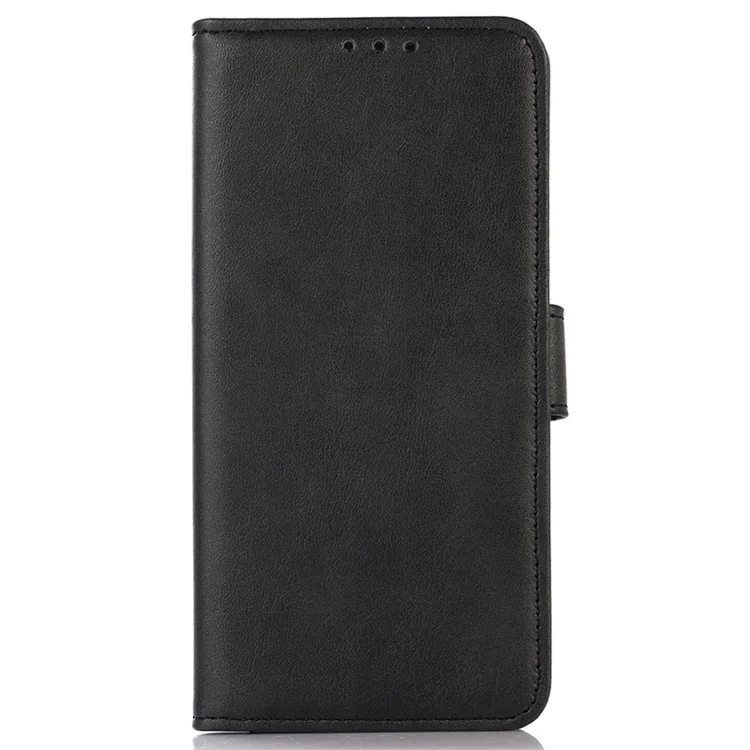 For Motorola Moto G14 4G Wallet Phone Cover Stand Leather Cowhide Texture Phone Case - Black