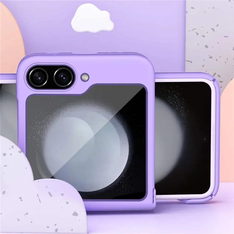 Für Samsung Galaxy Z Flip5 5G Hartplastik-Handyhülle Scharnierschutz stoßfest Mobiler Schutzbezug - Lila