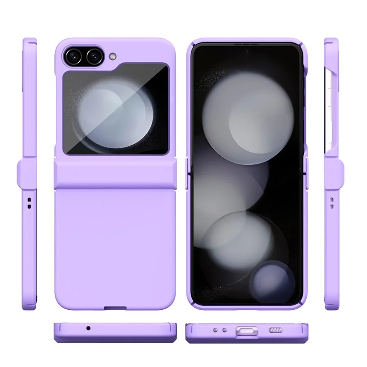 Für Samsung Galaxy Z Flip5 5G Hartplastik-Handyhülle Scharnierschutz stoßfest Mobiler Schutzbezug - Lila