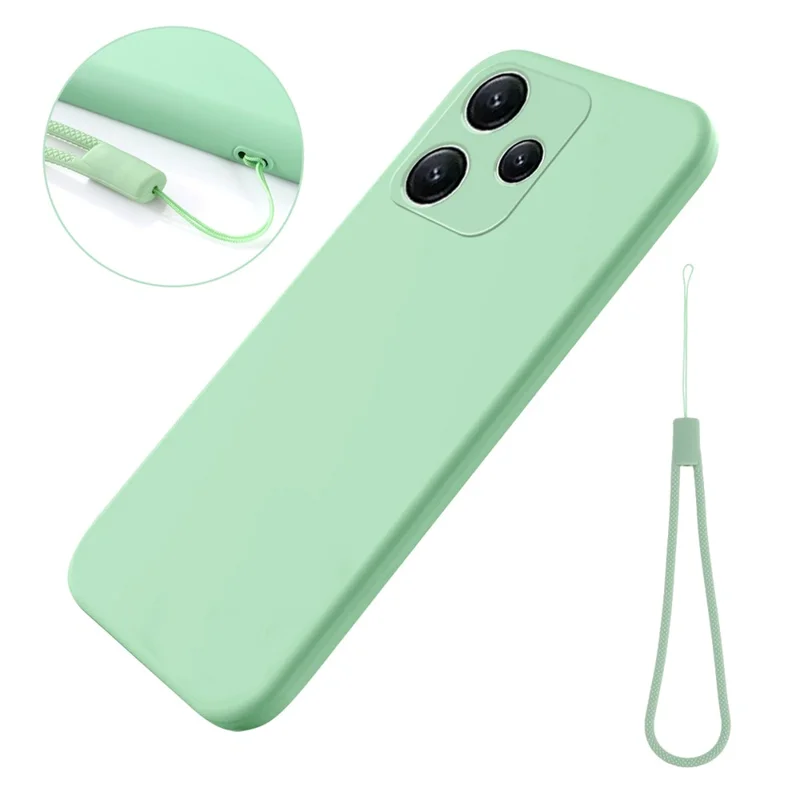 For Xiaomi Redmi 12 5G (Global) / Poco M6 Pro 5G Liquid Silicone Phone Case Soft Lining Anti-scratch Back Cover - Green