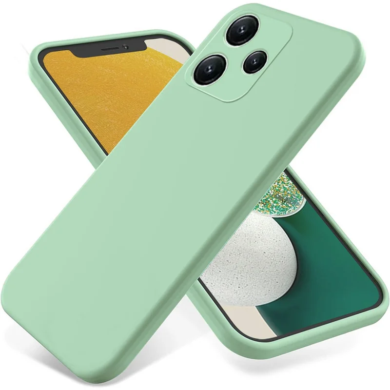 For Xiaomi Redmi 12 5G (Global) / Poco M6 Pro 5G Liquid Silicone Phone Case Soft Lining Anti-scratch Back Cover - Green