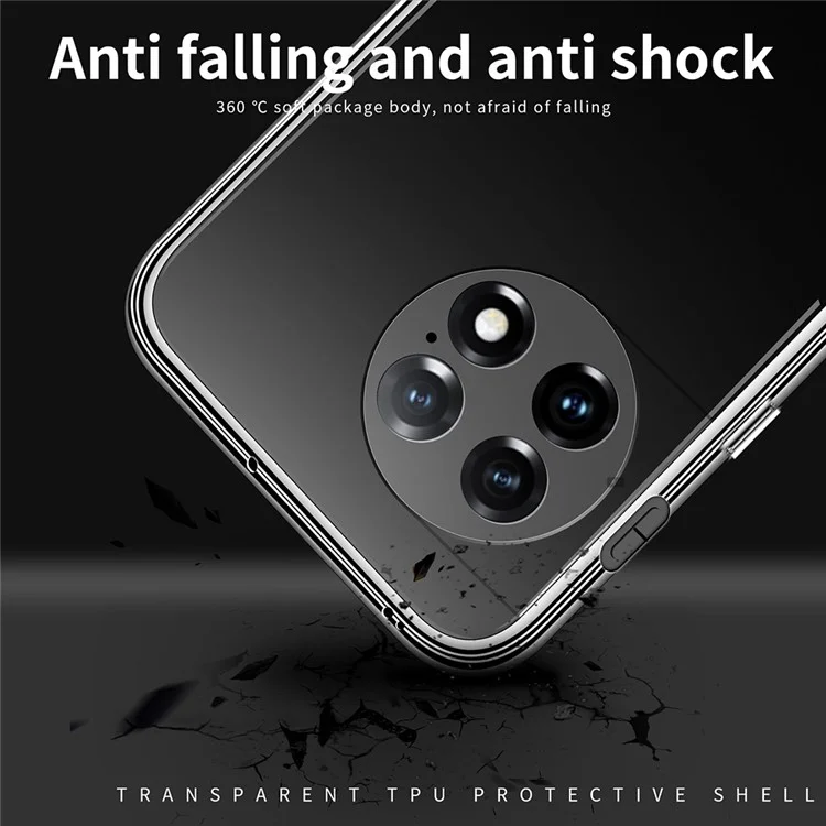 Coque Transparente MOFI pour OnePlus Ace 2 Pro 5G, Étui de Protection en TPU Souple pour Téléphone Portable