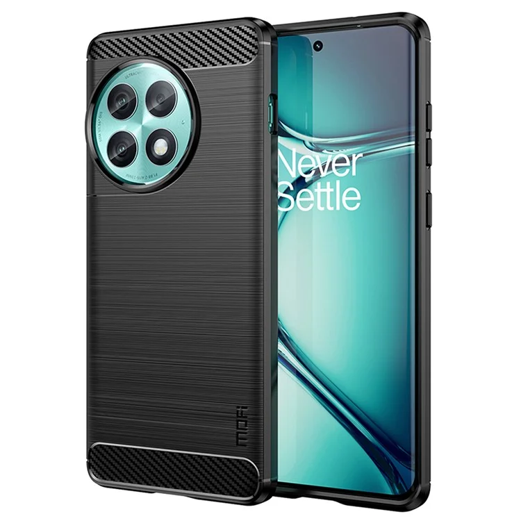 MOFI JK TPU Series-1 para OnePlus Ace 2 Pro 5G Funda de Teléfono Anti-arañazos con Textura de Fibra de Carbono Cepillada - Negro