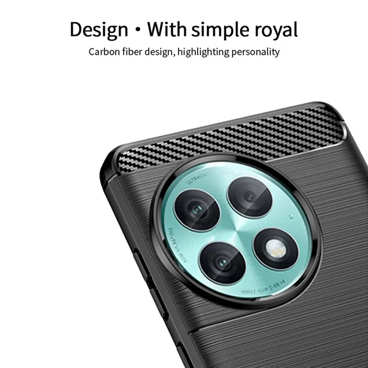 MOFI JK TPU Series-1 para OnePlus Ace 2 Pro 5G Funda de Teléfono Anti-arañazos con Textura de Fibra de Carbono Cepillada - Negro