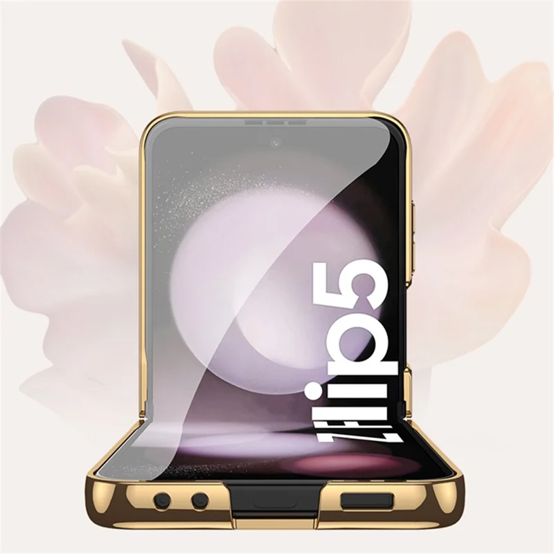 GKK Pattern Printing Phone Case for Samsung Galaxy Z Flip5 5G Hard PC Phone Cover Built-In Tempered Glass Film - Style D