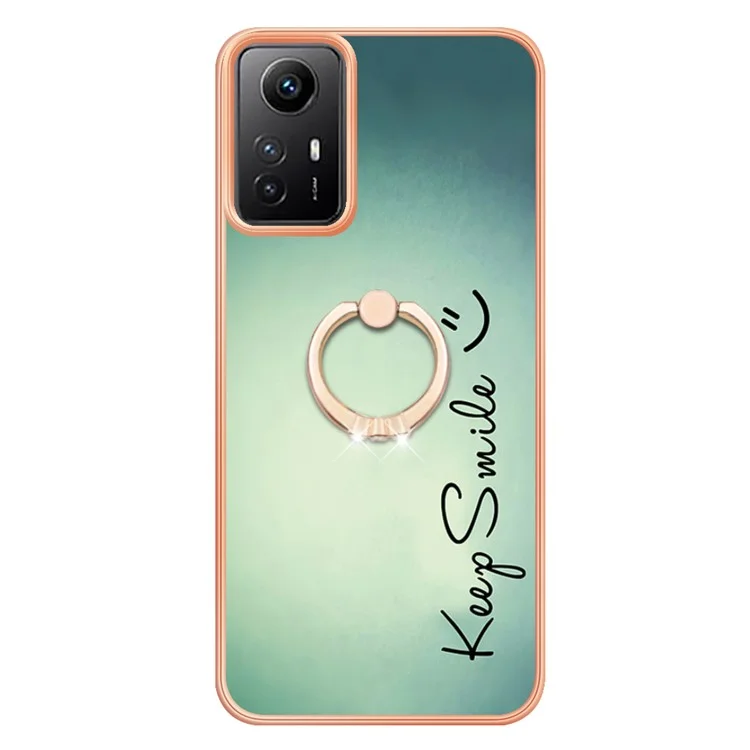 Capa Série YB IMD-20 Estilo D para Xiaomi Redmi Note 12S 4G com Suporte Dobrável em TPU - Mantenha um Sorriso