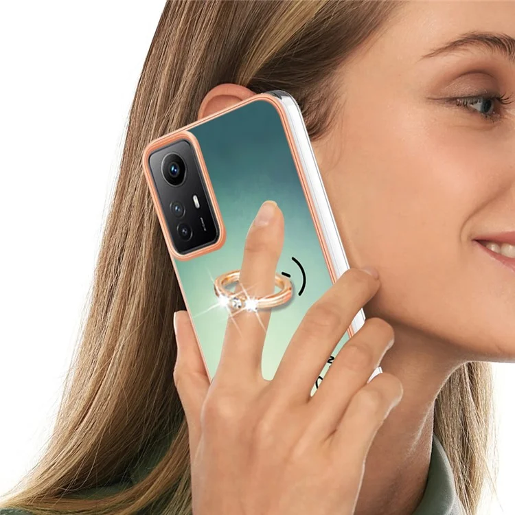 Capa Série YB IMD-20 Estilo D para Xiaomi Redmi Note 12S 4G com Suporte Dobrável em TPU - Mantenha um Sorriso