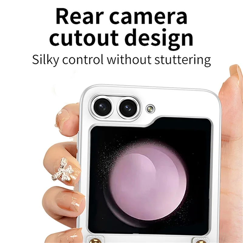 GKK For Samsung Galaxy Z Flip5 5G PC Phone Case Ultra Slim Folding Mobile Protective Cover with Shoulder Strap - Black