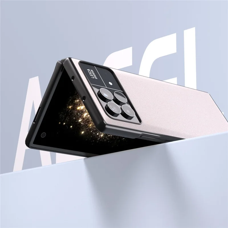 ABEEL For Xiaomi Mix Fold 3 5G Glitter Phone Case PU Leather + PC Shockproof Protective Cover - White