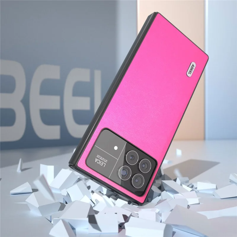ABEEL For Xiaomi Mix Fold 3 5G Protective Back Cover Textured PU Leather+PC Phone Case - Rose