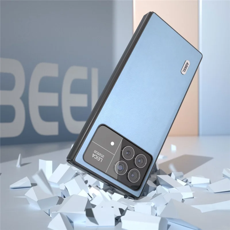 ABEEL For Xiaomi Mix Fold 3 5G Protective Back Cover Textured PU Leather+PC Phone Case - Blue