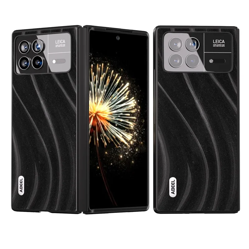 ABEEL Série Milky Way pour Xiaomi Mix Fold 3 5G Étui de protection pour téléphone en cuir PU avec revêtement PC - Noir