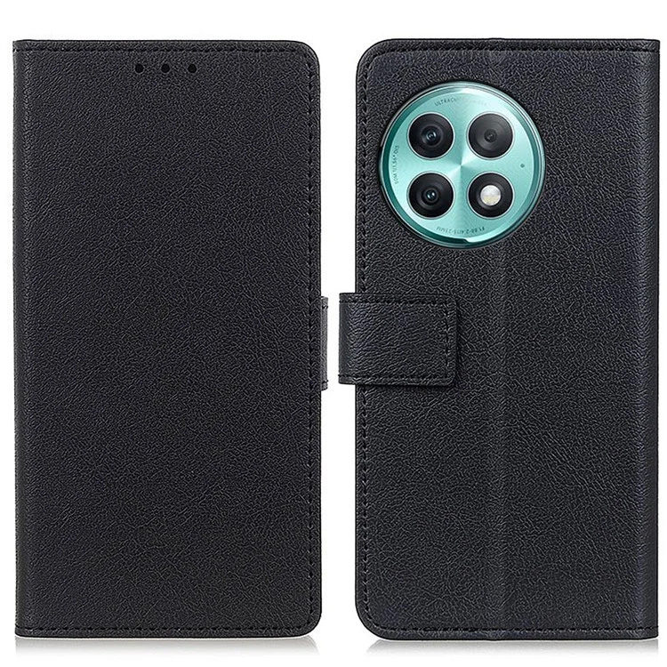 Para OnePlus Ace 2 Pro 5G Funda de Teléfono con Textura Cubierta de Cuero PU Billetera de Pie - Negro