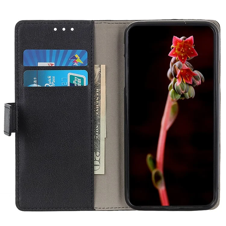 Para OnePlus Ace 2 Pro 5G Funda de Teléfono con Textura Cubierta de Cuero PU Billetera de Pie - Negro