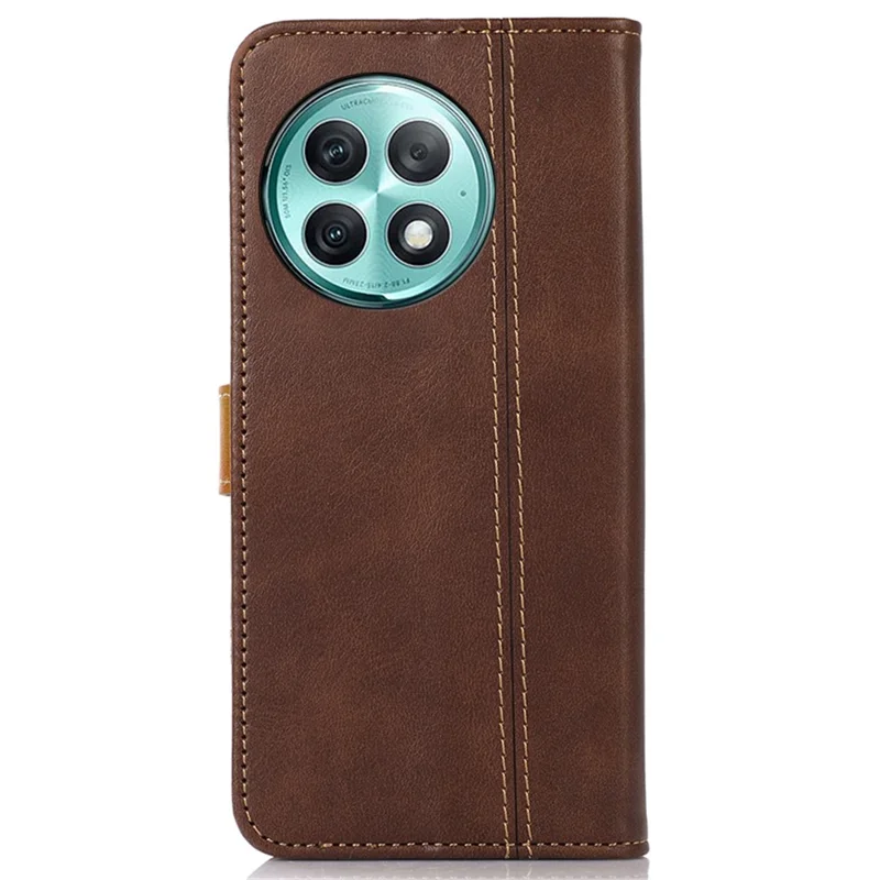 For OnePlus Ace 2 Pro 5G Calf Texture Leather Protective Phone Case Wallet Stand Cover - Coffee
