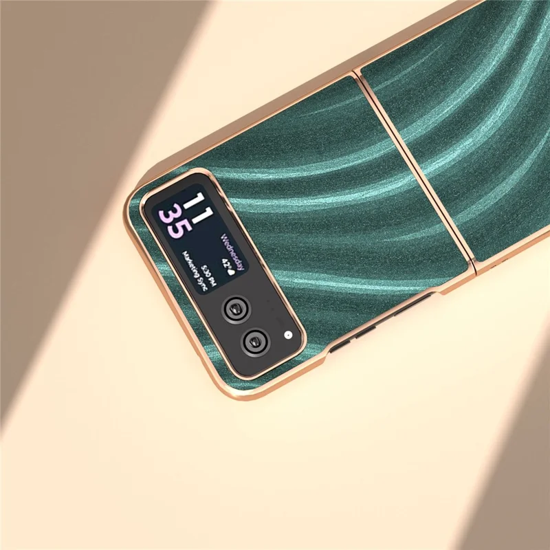 Milky Way Series Phone Case for Motorola Razr 40 5G , PU Leather + PC Electroplating Drop-proof Cover - Green