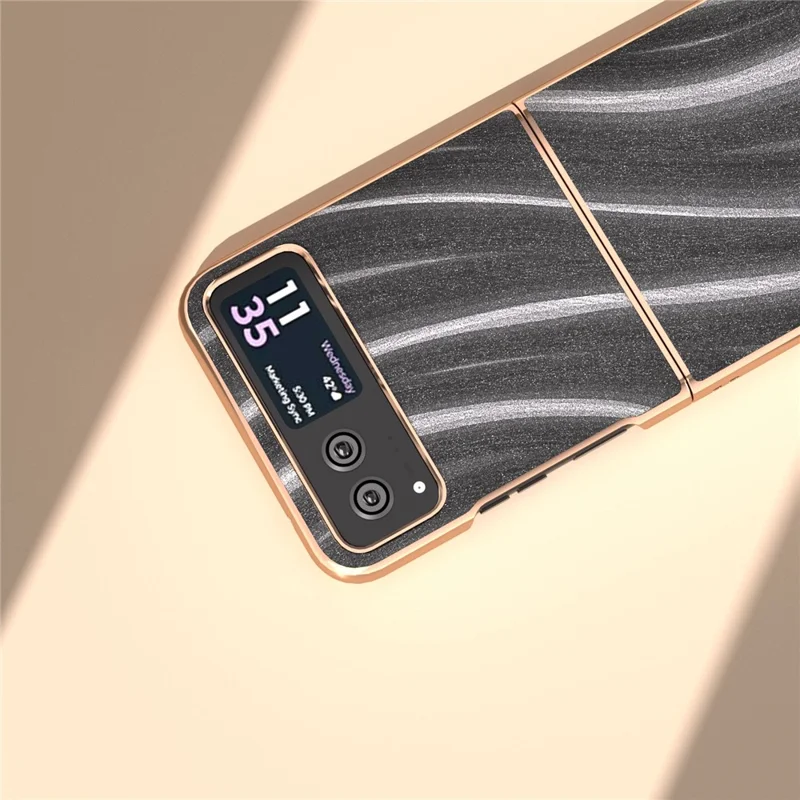 Milky Way Series Phone Case for Motorola Razr 40 5G , PU Leather + PC Electroplating Drop-proof Cover - Grey